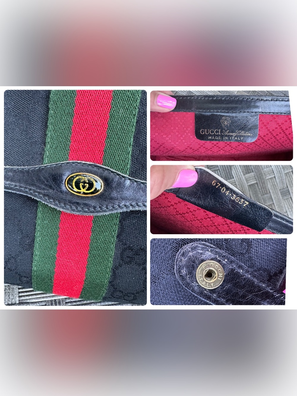 🖤 Vintage Gucci GG Canvas Web Crossbody or Clutch - Picture 9 of 14